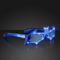 5 Day Custom Blue LED Bat Shaped Flashing Sunglasses